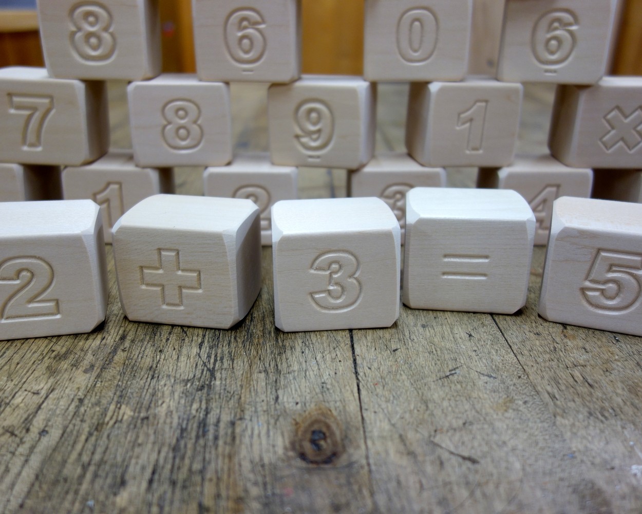 Math-Blocs en bois naturel