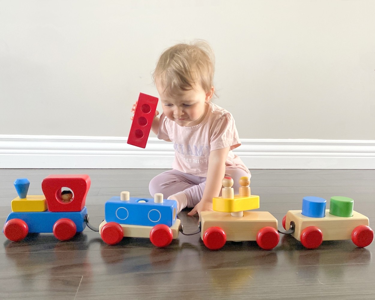 Les Jouets de Bois Richard Émond - Gros train démontable en couleurs