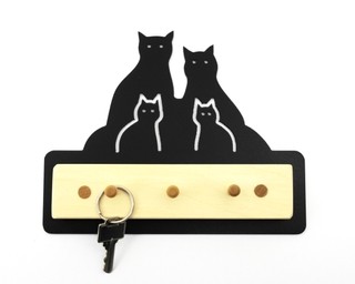 Porte-clés famille de chats